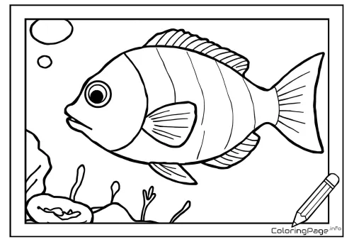 Online coloring page Little Fish in the Ocean