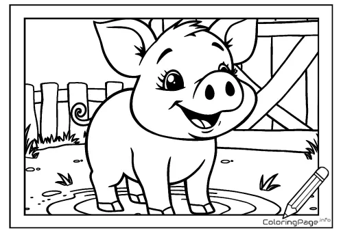 Online coloring page Pig on the Farm