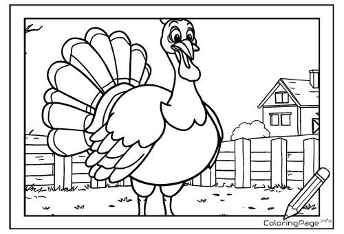 Online coloring page Turkey in the Countryside