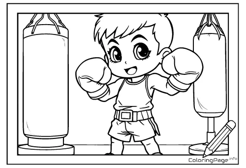 Online coloring page Little Boxer