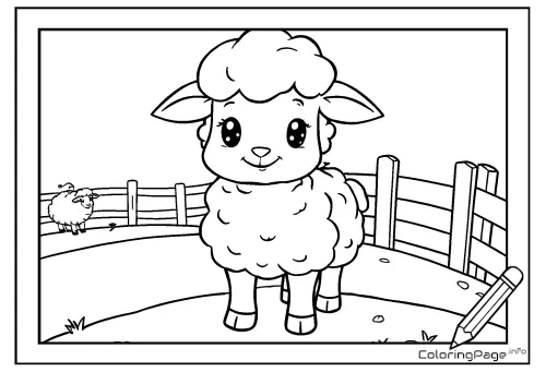 Online coloring page Little Sheep