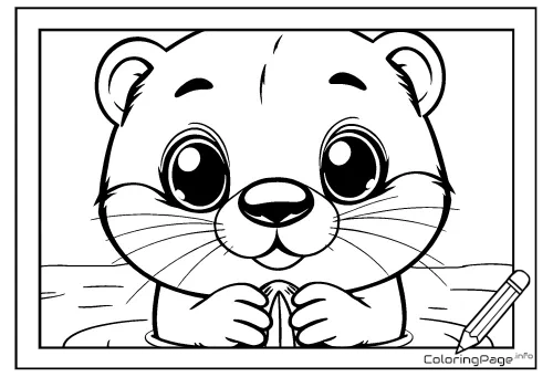 Online coloring page Happy Otter