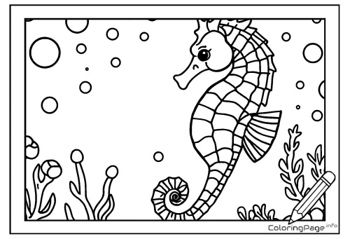 Online coloring page Seahorse