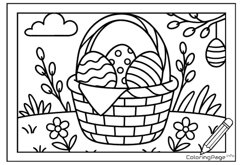 Online coloring page Easter Basket