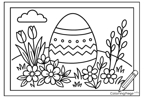 Online coloring page Easter Egg