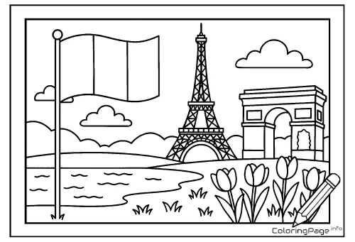 Online coloring page Symbols of France