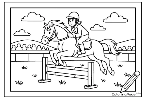 Online coloring page Show Jumping
