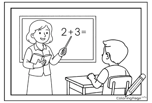 Online coloring page Math Lesson