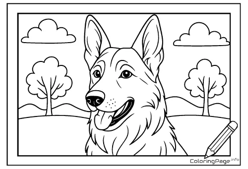 Online coloring page German Shepherd