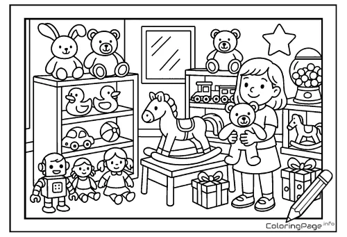 Online coloring page Toy Store