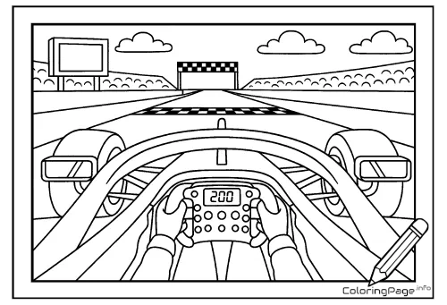 Online coloring page Finish Line