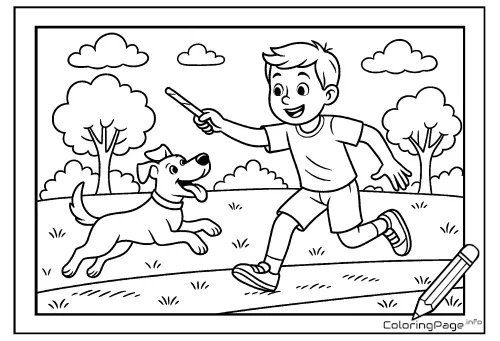 Online coloring page Playtime in the Park