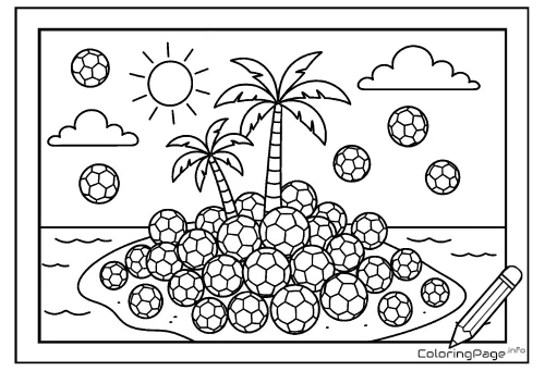Online coloring page Ball Island