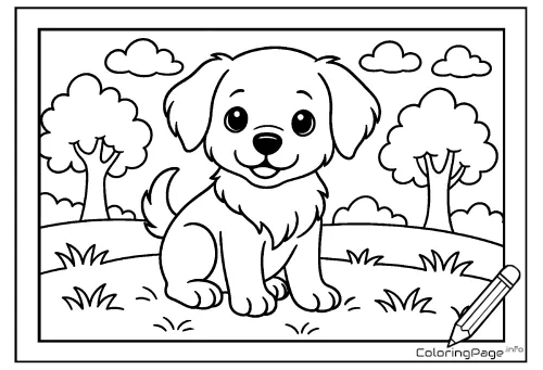 Online coloring page Dog in the Park