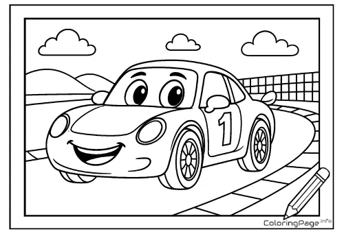 Online coloring page Race Car