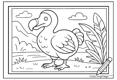Online coloring page Dodo Bird