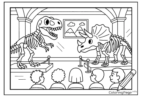 Online coloring page Dinosaur Museum