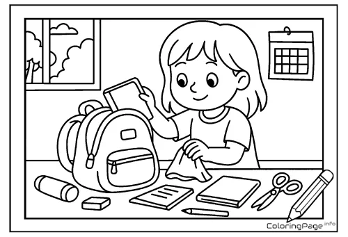 Online coloring page Back to School