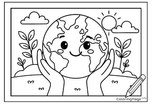 Online coloring page Take Care of the Earth