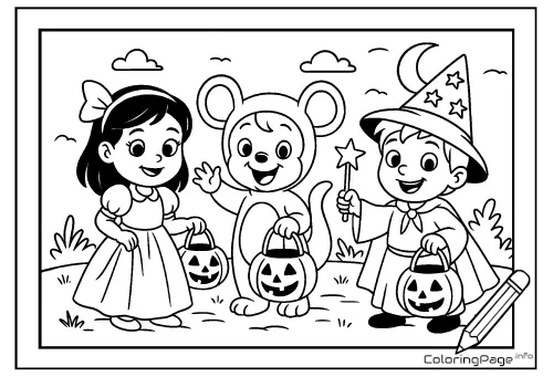 Online coloring page Halloween Costumes