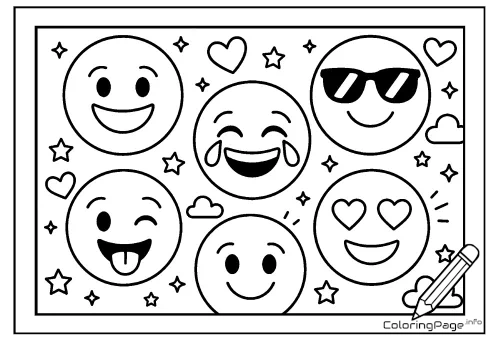 Online coloring page Emoji Day