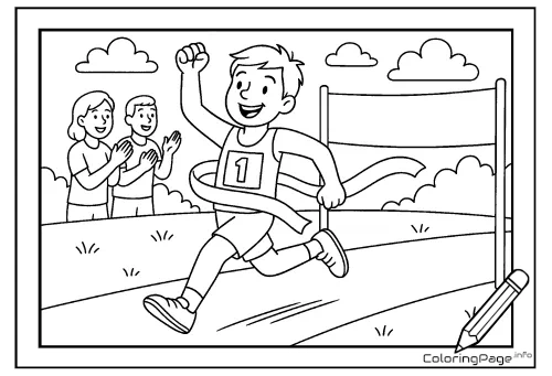 Online coloring page Victory Run