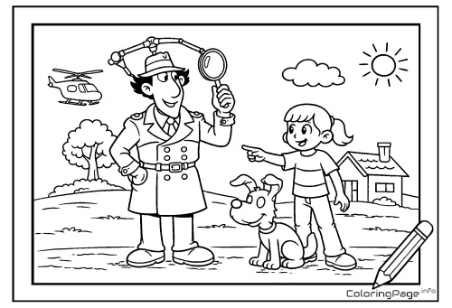 Online coloring page Inspector Gadget