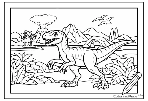 Online coloring page Mighty Raptor