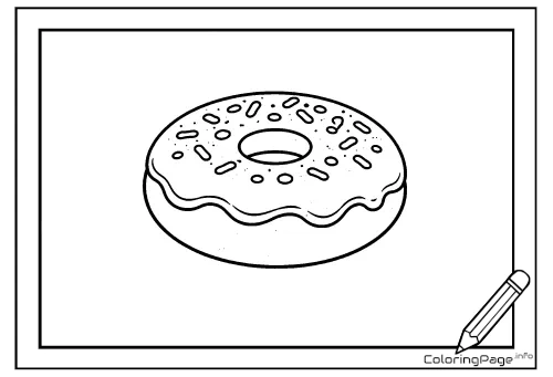 Online coloring page Donut
