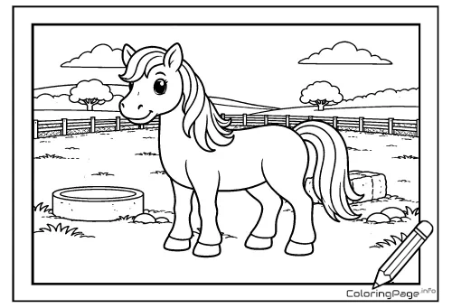 Online coloring page Pony