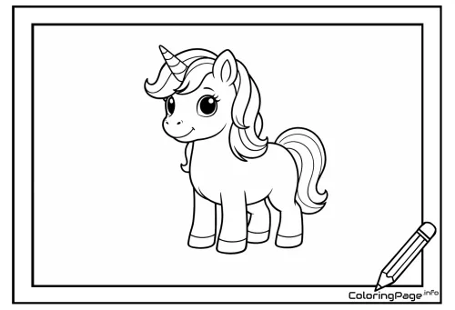 Online coloring page Unicorn Portrait