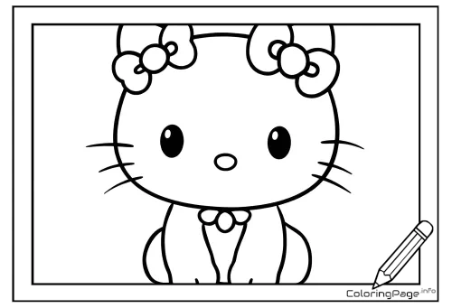 Online coloring page Kitten with Bows