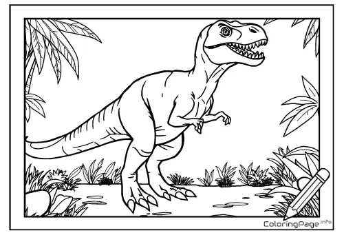 Online coloring page Hunting Raptor