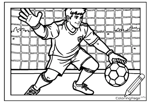 Online coloring page Unbeatable Goalkeeper