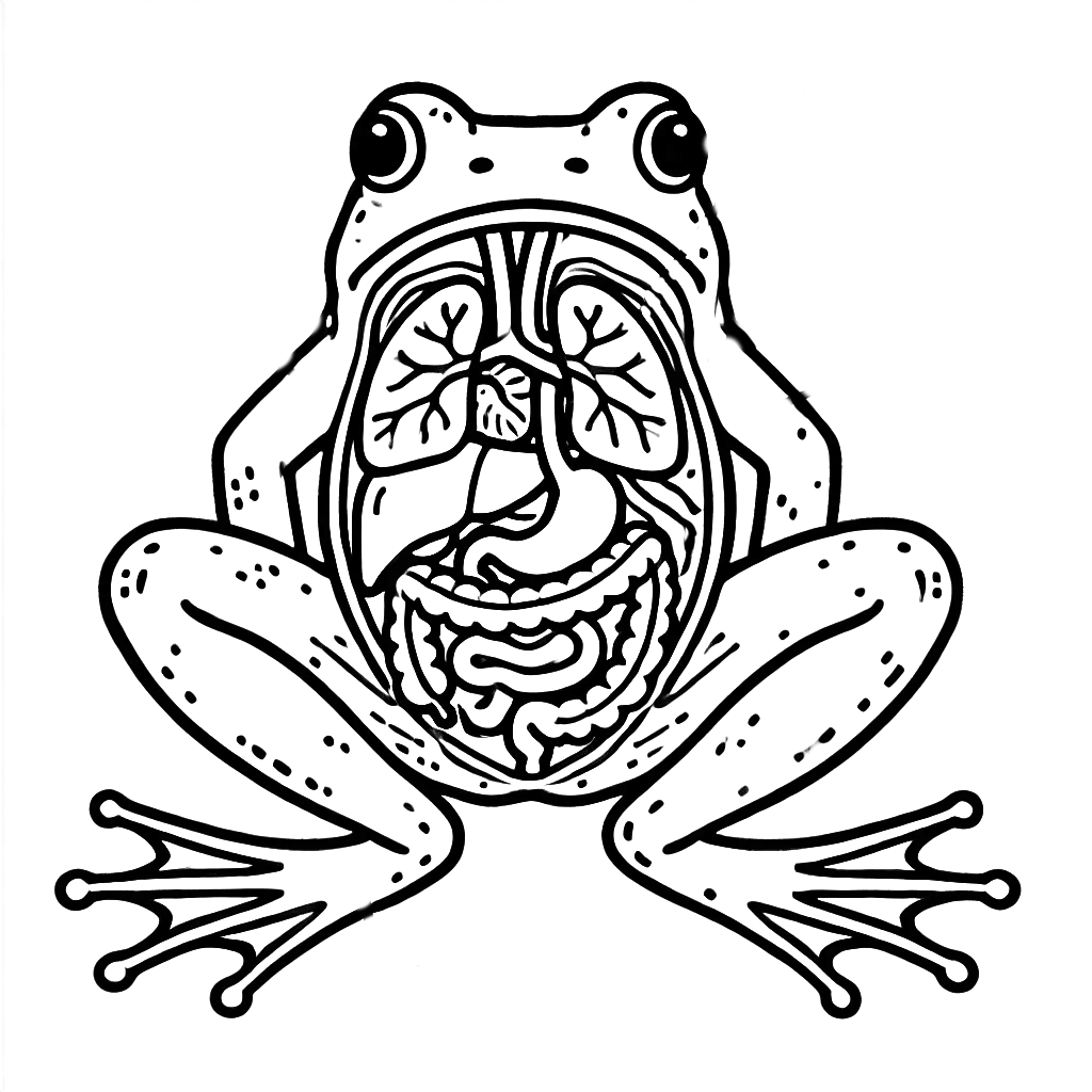 Frog Anatomy Coloring Page