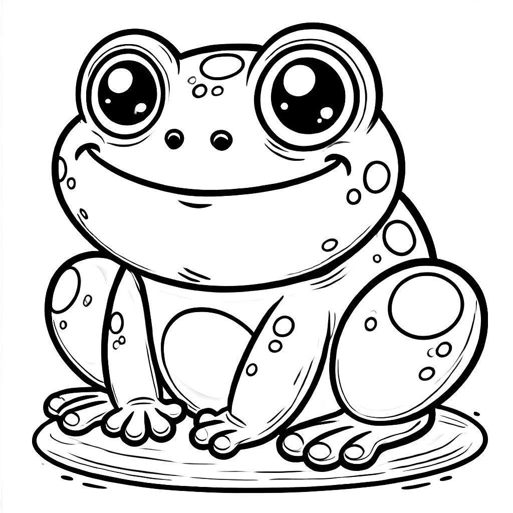 Cartoon Frog Coloring Page