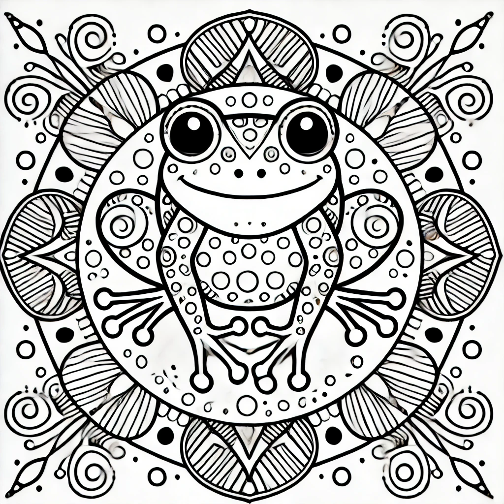 Mandala Frog Coloring Page